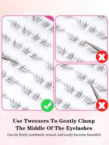80pcs Natural Lightweight Segmented Lower Eyelashes, Suitable For Daily Makeup, Easy To Wear, Soft And Convenient, Applicable For Various Occasions, False Lower Eyelashes - C - View 7