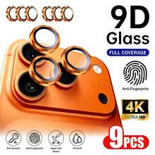 Yezodawee 手機鏡頭保護膜 適用於 Phone Ultra/Phone 18 Pro Max/Phone 18 Pro/Phone 17 Pro Max 17 Pro 17 Air 17, 16 Pro Max，超耐用 HD 鏡頭保護貼，防刮超薄鋼化玻璃鏡頭蓋，9H 鋼化玻璃金屬相機螢幕保護貼，防震相機保護環，9入 橘色 - 橘色 - 查看 30