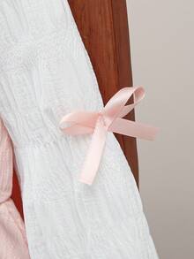 Gaun Patchwork 2 in 1 Gaya Prancis Manis untuk Anak Perempuan, Gaun Putri Jacquard Berlipit Lengan Panjang dengan Tekstur dan Pita, Gaun Kasual A-Line Elegan untuk Anak Perempuan, Cocok untuk Pesta Ulang Tahun, Pertunjukan, Musim Semi dan Musim Gugur - Berwarna merah muda - View 6