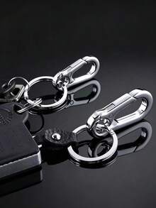 4/1pc Minimalist Multifunctional Durable Detachable Alloy Metal Backpack Waist Belt Car Key Chain, Key Ring Clip Metal Key Ring Shape Key Ring Key Chain Clip Hook Bracket Storage, Unisex, Home Essential, Halloween Teacher's Day Thanksgiving Christmas Gift - Multicolor - View 2
