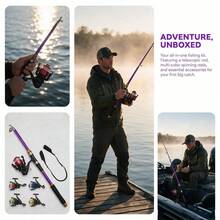 Telescopic Fishing Rod And Reel Set, Portable Saltwater And Freshwater Spinning Reel Fishing Kit With Rod Tip Protector And Rod Strap, Outdoor Surfing Fishing Travel Gear - Multicolor - View 9