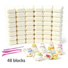 24/36/48 Packs White Foam Magic Modeling Clay For Kids DIY Crafts, Christmas Artwork - Solid Color - View 2