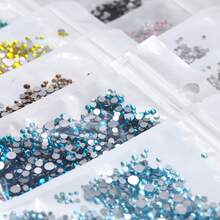 80+色銀底非熱黏水鑽 混合尺寸 SS3-SS20 1440顆 高品質手工婚紗配件及其他用途 - 銀底 混大小 - 查看 9