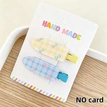 2pcs Women's Cartoon Hair Clips, Alligator Hair Clips For Forehead And Loose Hair, Hair Accessories For Back To School, Casual Daily Commute - Multicolor - View 6