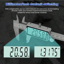 數位卡尺 不鏽鋼卡尺測量工具 電子微米卡尺 大螢幕 LCD 顯示 自動歸零功能 英吋與毫米轉換 (6 英吋/150mm) - A - 查看 2