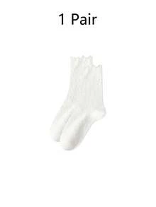 1/3/6 Pasang Kaos Kaki Rajut Longgar Berbentuk Berlian Berongga dengan Tepi Bergelombang untuk Wanita, Kaos Kaki Pendek Setengah Betis yang Ringan, Bernapas, dan Lucu - MultiWarna - View 14