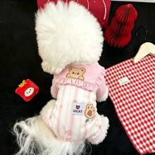 1pc Cute Pet Jumpsuit Cat Dog Four-Corner Pants, Soft And Breathable, Comfortable For Autumn/Winter Wear, Pet Pullover - Multicolor - View 16
