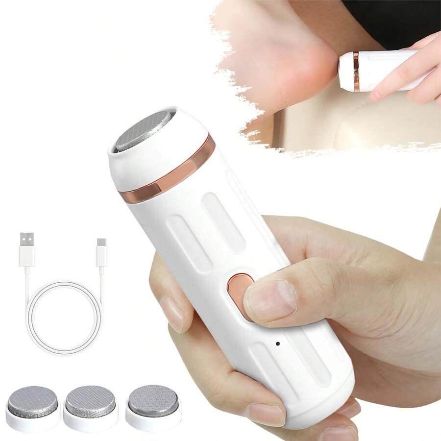 個人護理電子產品 電動腳磨甲器 自動去繭便攜式電動足部修護裝置 一鍵操作 去除死皮並平滑繭皮 3 個可替換磨頭 - A - 查看 1