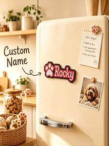 Ayotu Personalized Melted Bead Name Letter Fridge Magnet, Unique Name Letter Magnetic Sticker, Customizable Pet Name, Cute Paw-Shaped Pixel Art Design, Perler Bead Craft, Multiple Colors Available, Kitchen And Home Decor, Ideal Gift For Pet Lovers - Multicolor - View 14