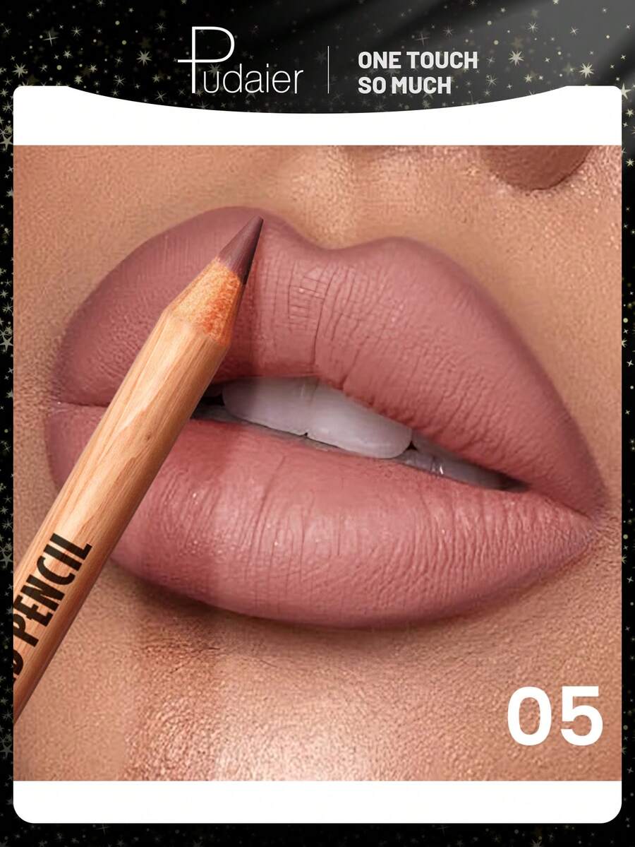 Pudaier Pensil Bibir Matte - Pensil Bibir Matte Halus yang Mendefinisikan Dimensi Bibir dan Menciptakan Kontur Sempurna - Alat Makeup Penting untuk Pecinta Kecantikan - Beragam Warna yang Cocok untuk Berbagai Tampilan Makeup - Hadiah Terbaik untuk Wanita - 05 - View 1