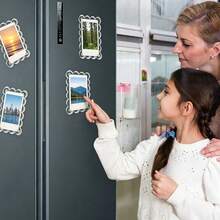 9/4/2pcs Acrylic Magnetic Refrigerator Photo Frames, 2.6 X 3.9 Inch Transparent Wavy Edge Acrylic Photo Frames, Suitable For Mini And Wallet Size Photos, Transparent Refrigerator Magnet Photo Display Stand, Wallet Size Photo Frame, Refrigerator Decoration - Multicolor - View 8