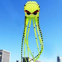 3D 8m Octopus Kite, 4-Color Large Animal Soft Kite, Outdoor Inflatable Adult Kite, Easy To Fly And Tear-Resistant, Holiday Gift, Suitable For Ages 14 And Up And Adults - 3D 8-meter Octopus Kite Black - View 6