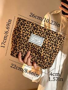 Customized Name Embroidered Makeup Bag, Leopard & Zebra Print Canvas Cosmetic Storage Bag, Personalized Toiletry Organizer, Gift For Women - Multicolor - View 8
