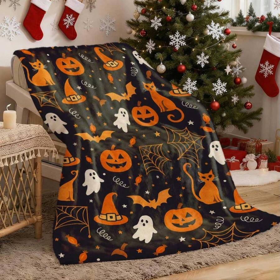 1pc Cozy Flannel Throw Blanket - Soft Warm All-Season Plush Blanket ...