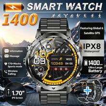 GAWSUG 1400mAh Rugged Smart Watch Military Tactical IPX8 Waterproof Bluetooth Call Flashlight Fitness Tracker Men Women Gift - View 13
