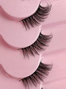 Hinarin 7 Pairs Half False Eyelashes, Natural Makeup Effect, Slender Cat Eye Tail, Extended Lashes, Thin Band, 3/4 Eye Corner Half False Eyelashes, Suitable For Makeup Beginners, Easy To Apply - Black - View 7