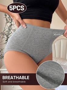 MIOTAN 5pcs/Pack Women's Seamless High Waist Panties, Butt Lifting, High Elasticity, Comfortable And Breathable - Multicolor - View 4