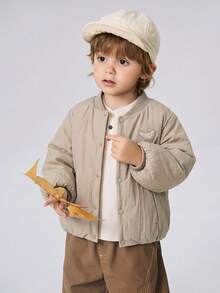 mini bala Unisex Infant Kids Padded Jacket Thick Fluffy Soft Loose Going‑Out Coat For Autumn Winter - Camel - View 2