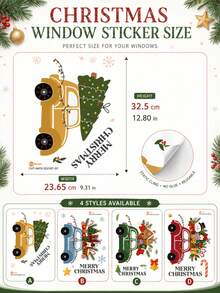 SUPSTICKER Christmas Car Window Stickers, Holiday Snowflake Glass Decals, 4 Styles, 23.65x32.5cm, Home Window Decor - Car - View 3