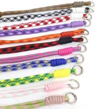 High-Value Minimalist Dopamine Woven Striped Colorblock Personalized Double Buckle Cup Rope Short Wrist Strap Suitable For All Phone Clip-On Hand Strap CCD Camera Phone Case Lanyard Multicolor Double Silver Buckle Short Thick Durable Detachable Hanging Chain Outdoor Sports Phone Case Clip-On Pendant Versatile Anti-Lost Wrist Woven Rope - Multicolor - View 3