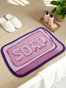 1pc Bathroom Floor Mat Rug, Soap Pattern, TPR Backing Non-Slip, Suitable For Kitchen, Outdoor, Indoor, Hallway, Bedroom, Living Room, Bedside Decor Rug, Machine Washable Easy To Clean, Bathroom Autumn Decor Rug - Multicolor - View 5