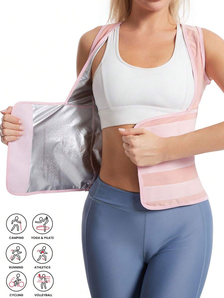 2026 Newest New Year Spring Women's Sweat-Inducing Body Shaping Weight Loss Sweat-Wicking Hook And Loop Waist Cincher Corset With Fixed Breast Fall