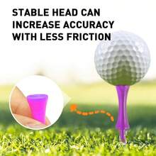 FINGER TEN Plastic Golf Castle Tees Value 30/60 Pack, 2 1/4 Inch Orange/Purple With Step Down Design For Consistent Height - Purple - View 5
