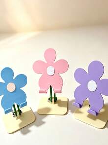 1pc Cute Flower Shaped Phone Stand, Creative Tablet & Phone Universal Holder, Desktop Non-Slip Base Ornament - Flower Stand - View 3