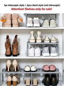 1 pieza Estante divisor de zapatos plegable y telescópico, organizador de almacenamiento de zapatos para el hogar que ahorra espacio, estante multifuncional para clasificar zapatos en el armario, esencial de almacenamiento para el hogar en Halloween y Navidad, soporte de estante divisor de zapatos ajustable, adecuado para dormitorio, residencia estudiantil, entrada y A - Gris - Ver 10