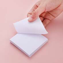 1pc Square Pure White Blank Sticky Notes, Memo Message Pads, Note-Taking Notepad, Smooth Writing Surface, Suitable For Back To School Classroom Key Points Recording, Christmas Holiday Message Writing, Halloween Theme Scrapbook Collage Decoration, Desktop Stationery Short Video Promotion - Multi-color - View 2