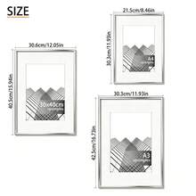 Mosearon 1pc/2pcs/3pcs/4pcs A3 Photo Frame, Classic Silver Rectangular 30x40cm Picture Frame, A4 Photo Frame, Poster Frame, No Mat, Suitable As Vacation Gift For Friends And Family, Can Be Hung Horizontally Or Vertically - Silver - View 3