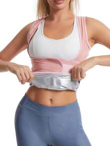 2026 Newest New Year Spring Women's Sweat-Inducing Body Shaping Weight Loss Sweat-Wicking Hook And Loop Waist Cincher Corset With Fixed Breast Fall - Dusty Pink - View 6