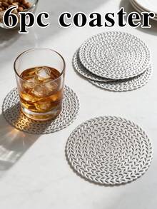 12pcs, Gold Hollow Beverage Coasters, Washable Table Accessories, Non-Slip Table Mats, Breathable And Heat Dissipating, Lightweight And Easy To Store, Suitable For Restaurants, Cafes, Homestays, Compatible With Afternoon Tea, Festivals, Parties, Gatherings, Birthdays, Weddings, Dinner Parties. - Multicolor - View 12