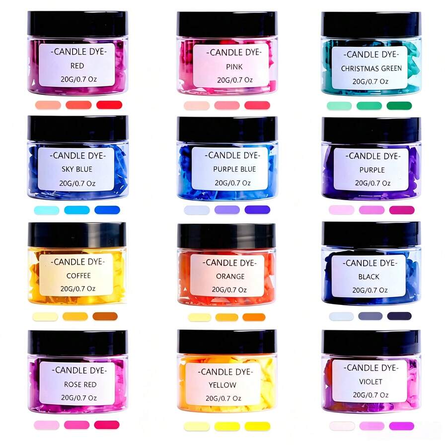 20g/0.705oz Candle Dye For Wax - 12 Colors Candle Wax Dye For Candle Making, Candle Wax Color Dye,Candle Dye For Making Candles, Candle Making Supplies For DIY Candles