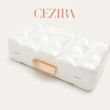 CEZIRA All-Gold Hard Shell Evening Clutch Bag, Fashionable Design, Premium Texture, Crossbody Phone Bag For Women, Suitable For Dinner, Cocktail Party, Wedding Occasions - Multicolor - View 8