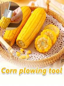 7pcs Corn Peeler Stripper Set, Stainless Steel Kernel Remover Tool, Flat Corn Shovel Cutter, Household Kitchen Gadget For Quickly Threshing Fresh Corn, Home Cooking DIY Meal Prep Daily Kitchen Cooking Prep Helper Accessory - Multicolor - View 2