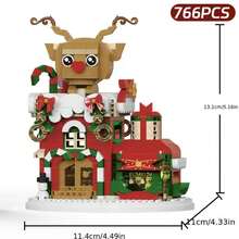 Christmas Santa Claus Christmas Tree Train Snowman Micro Particle Building Blocks Christmas Gift Creative Gift Reindeer Assembly Blocks - Educational ABS Toy Gift Box Packaging Best Holiday Gift - Green - View 17
