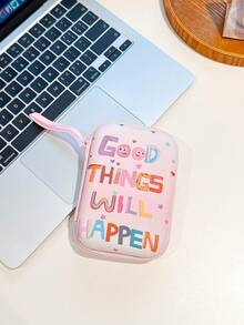 Cute Printed Hard Shell Electronic Organizer Case, Portable Travel Cable Storage Bag, Zipper Pouch For Charger, Earbuds, Power Bank, USB Cord, Small Digital Accessories - Multicolor - View 8