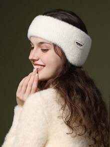 1 Peça Tiara de Inverno Dual-Use para Mulheres, Protetor de Orelha de Lã Tricotada Macia e Doce, À Prova de Vento e Quente, Design Reforçado, Multifuncional e Portátil, Adequado para Passeios Diários, Ciclismo, Esqui, Esportes, Fitness e Viagens - Multicolorido - Visão 13