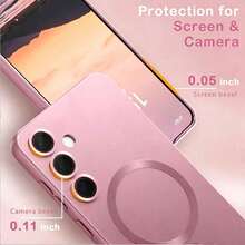 Luxury Magnetic Phone Case Compatible With Samsung Galaxy S24 S25 S22 S23 Ultra Plus S20 S21 FE Note 20 A35 A55 A05 A15, Soft TPU Material - Rose Gold - View 4