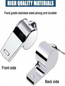 1/3/5pcs Stainless Steel Whistles With Lanyard, Loud And Clear Sound, Suitable For Coaches, Referees And Staff - Multicolor - View 3