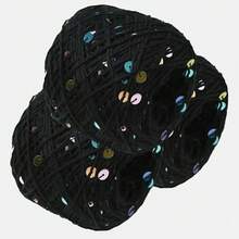 150g/3pcs Multi-Color Beautiful Pale Purple Sequin Yarn Cotton Thread 1mm Iridescent Round Sequins INS Hot-Selling Braided Hair Ties Pure Cotton Knitted Yarn - 150G/3PC - View 17