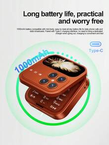 SERVO I18 Mini Flip Phone Layar 1,77 Inci Dual SIM Radio FM Magic Blacklist 2G GSM Baterai 1000mAh Ponsel Lipat - Hitam - View 9