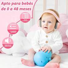 Orejeras Antiruido para Niños,Orejeras Contra Ruido para Bebe, Protector Profesional Auditivo de Longitud Ajustable,Audifonos Antiruido Bebe con Bolsa de Transporte - Rosa - Ver 3