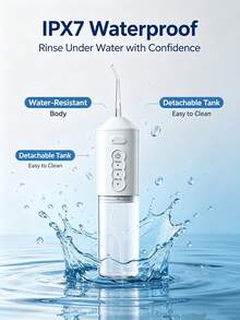 HYUNDAI Multi-Nozzle Water Flosser, Cordless Portable Oral Irrigator With 4 Heads And 3 Modes, Powerful Water Teeth Cleaner For Home Travel - White - View 3