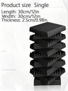 12pcs Soundproof Foam Wall Acoustic Panels, High Density Quick Rebound Wedge-Shaped Sound Absorbing Foam For Studio, Home, Recording Room, Home Theater, Gaming Room, Acoustic Treatment, Conference Room - Multi-color - View 6