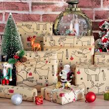 1 Roll Christmas Wrapping Paper -17 Inch * 49Feet -Wrapping Paper Roll For Christmas Gift Box Birthday Party Decoration- Lovely Deer Design Marry Christmas - 17in X 49feet - View 7
