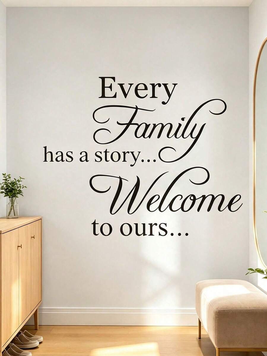 1 Set Fashion Farmhouse Style Family Quote Wall Decals, Easy To Install Self-Adhesive Matte PVC Stickers, Suitable For Entryway, Living Room Home Decor - one-size - View 1