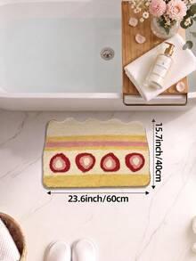 1pc Bathroom Floor Mat Carpet, Flocked Soft Touch, Cake Pattern, TPR Non-Slip Backing, Suitable For Kitchen, Outdoor, Indoor, Hallway, Bedroom, Living Room, Bedside, Machine Washable Easy To Clean, Autumn Bathroom Decor Rug - Multicolor - View 15