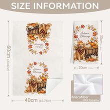 MEMNUN 2 Pcs Autumn Dog Golden Retriever Corgi Pumpkin Maple Leaf Printed Kitchen Towels Dish Cloths, Ultra-Fine Microfiber Polyester Material, Happy Fall Autumn Pet Theme Autumn Harvest Decoration Hand Towels Thanksgiving Home Decor, Kitchen Decor, Fall Decor, Suitable For Restaurant Kitchen Home Decoration And Gift Giving, 40*60cm/45*70cm - Multicolor - View 4